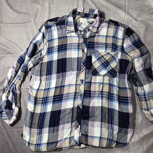 ID 23 Womens Multicolor Plaid Shirt Button Up Long Sleeves Roll Tab Size XXL